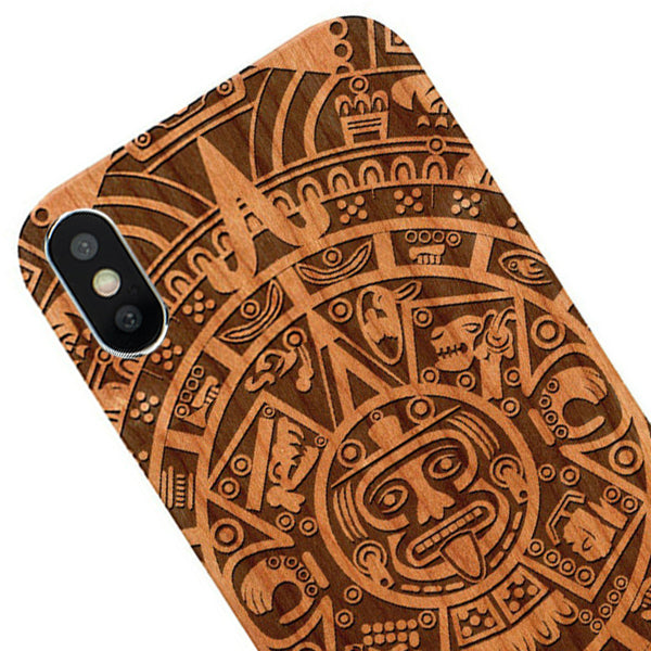 Mayan Calendar Aztec Wood Case Iphone 10/X/XS