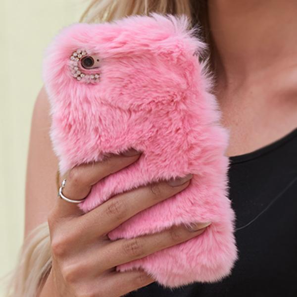 Fur Case Light PInk Samsung S7