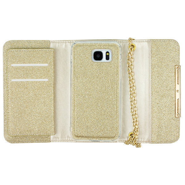 Glitter Detachable Purse Gold Samsung S7 Edge