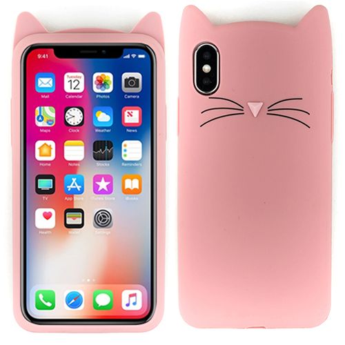 Silicone Skin Cat Pink Iphone XS MAX - Bling Cases.com