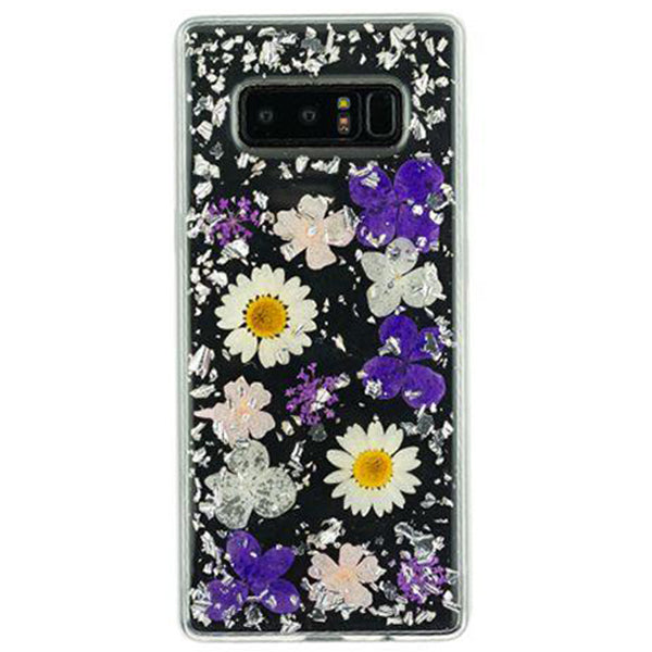 Real Flowers Purple Flakes Case Note 8