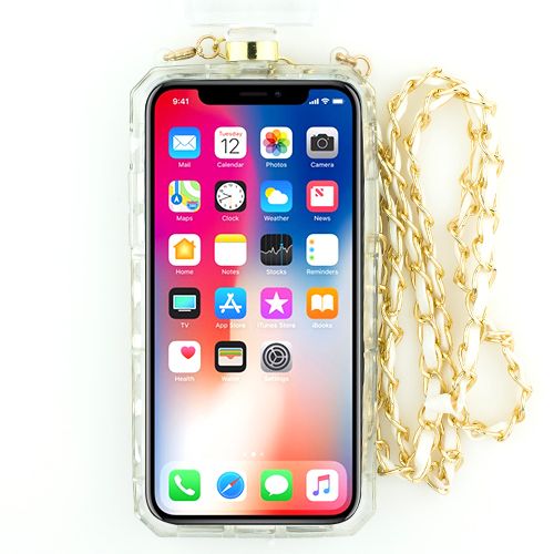 Handmade Silver Stone Bling Bottle Iphone X XS 10 - Bling Cases.com