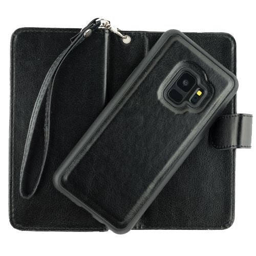 Detachable Black Wallet Detachable Samsung S9