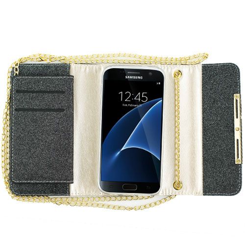 Detachable Purse Black Samsung S7 - Bling Cases.com