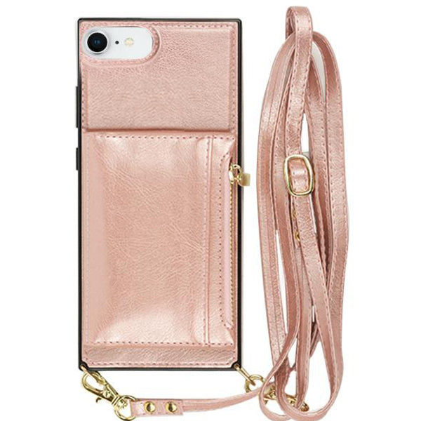 Crossbody Card Holder Rose Gold Case Iphone 7/8 SE 2020