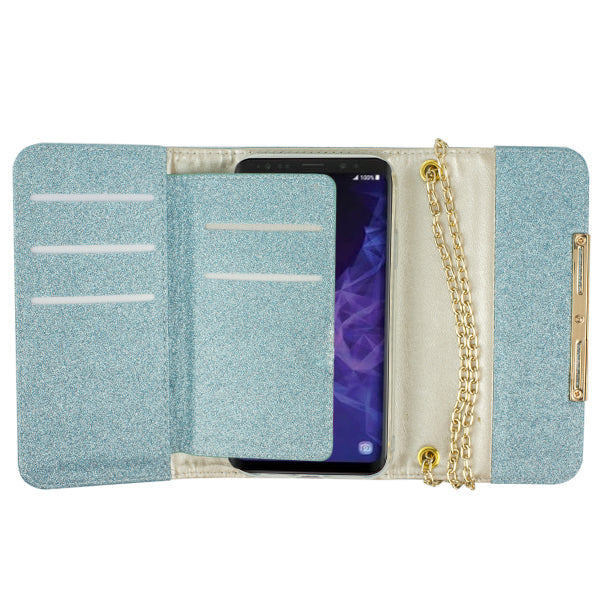 Glitter Detachable Purse Skyblue S9 Plus