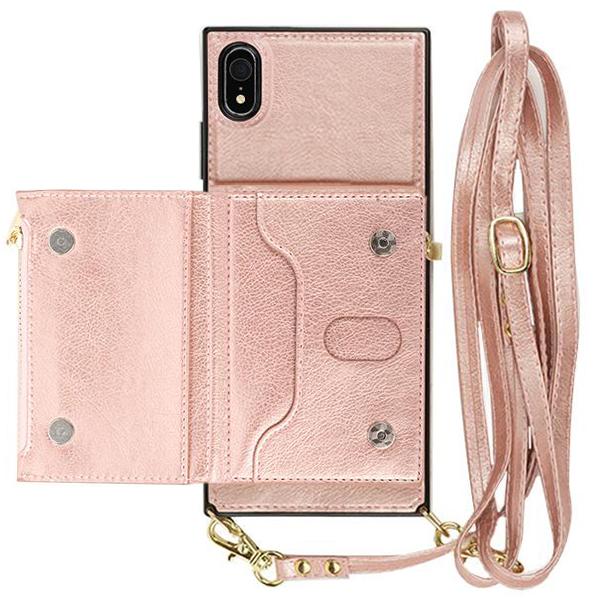 Crossbody Card Holder Rose Gold Case Iphone XR