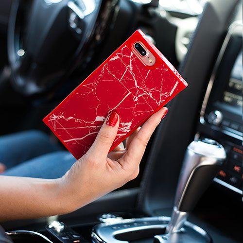 Marble Square Red Case Iphone 10/X/XS - Bling Cases.com