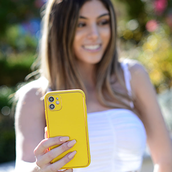 Leather Style Yellow Gold Case Iphone XR