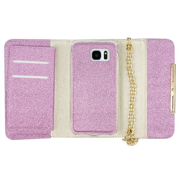 Glitter Detachable Purse Light Purple Samsung S7