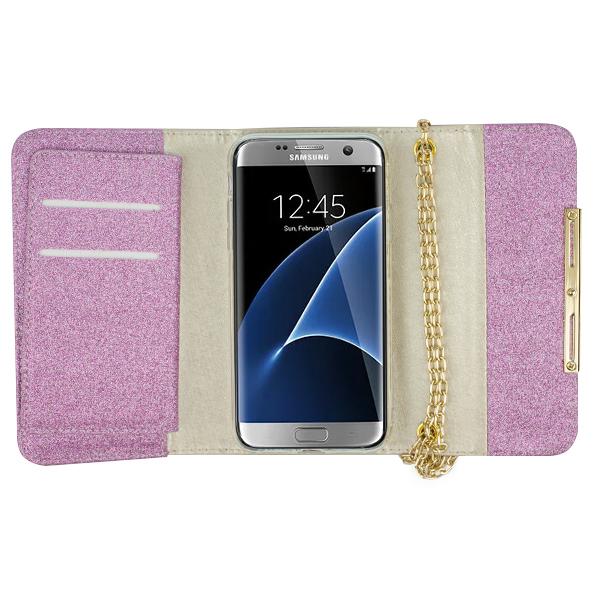 Glitter Detachable Purse Light Purple Samsung S7