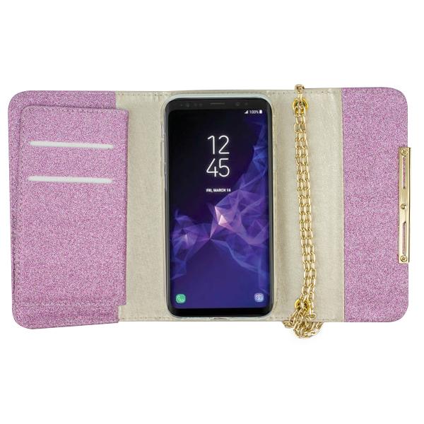 Glitter Detachable Purse Light Purple S9